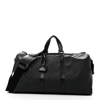 GG Supreme Monogram Medium Carry-On Duffle Bag Black Grey