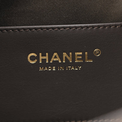 Suede Quilted Mini Chanel 25 Handbag Dark Brown