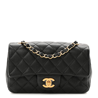 Caviar Quilted Mini Rectangular Flap Black