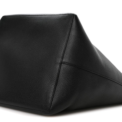 Grained Calfskin Park Tote Three Black