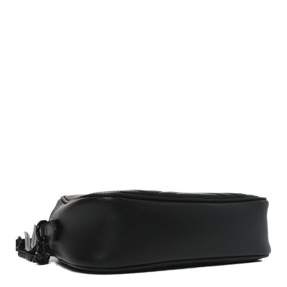 Calfskin Matelasse Monochrome Small GG Marmont Chain Shoulder Bag Black