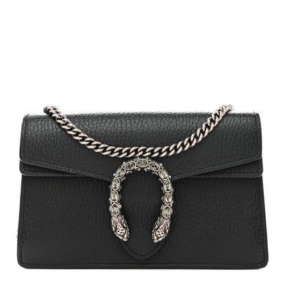 Dollar Calfskin Crystal Super Mini Dionysus Shoulder Bag Black