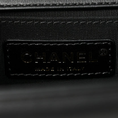 Calfskin Quilted Medium Boy Flap Black