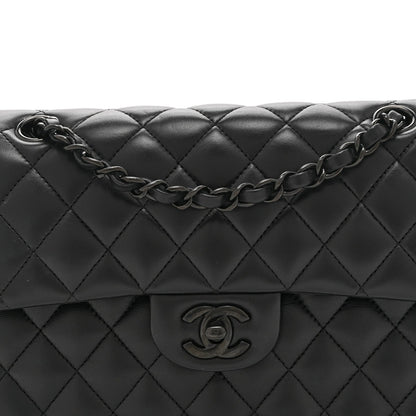 Lambskin Quilted Small Double Flap So Black