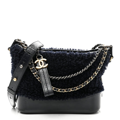Shearling Small Gabrielle Hobo Navy