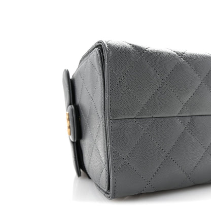 Caviar Quilted Small Chanel 25 Handbag Dark Grey