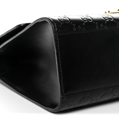 Guccissima Medium Padlock Shoulder Bag Black