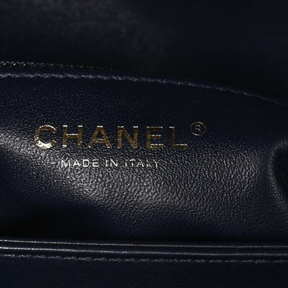 Lambskin Quilted Medium Trendy CC Flap Dual Handle Bag Blue