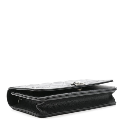 Caviar Quilted Boy Wallet On Chain WOC Black