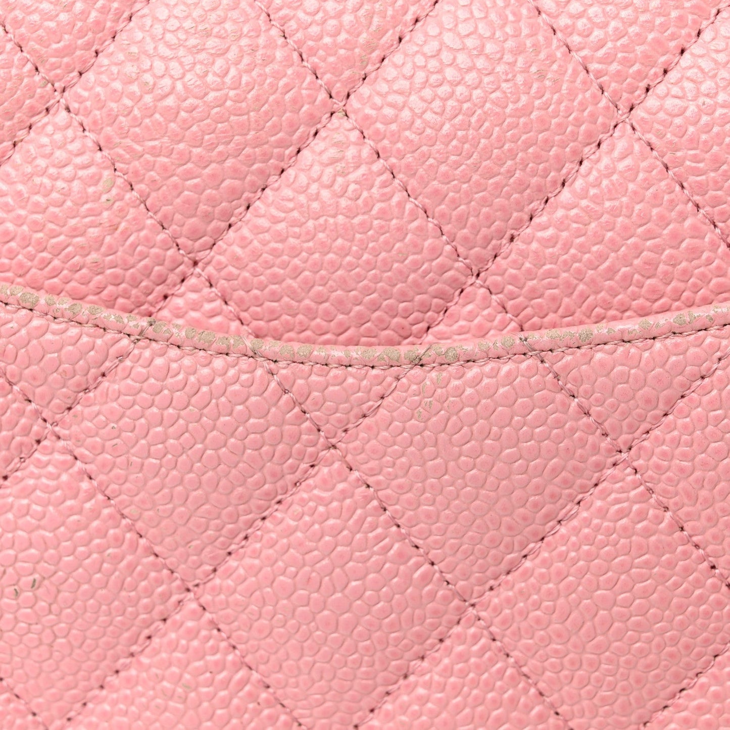Caviar Quilted Medium Double Flap Light Pink