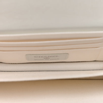 Lambskin Quilted Mini Pearl Wallet On Chain WOC White