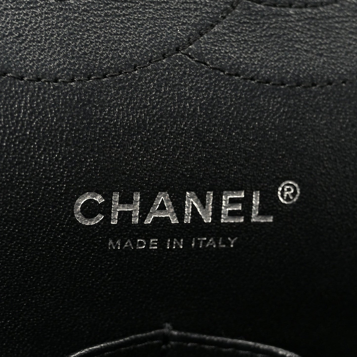 Iridescent Caviar Quilted Jumbo Double Flap Black