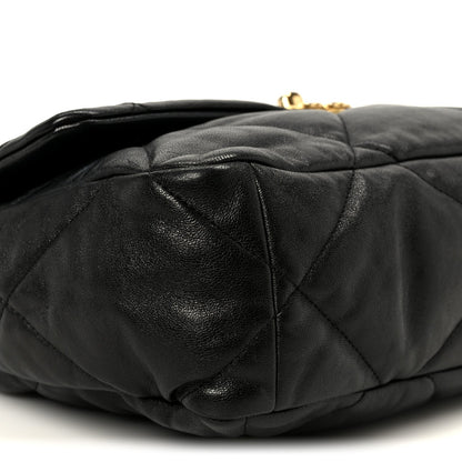 Goatskin Quilted Large Chanel 19 Flap Black
