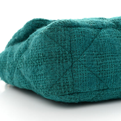 Tweed Quilted Large Chanel 19 Flap Green