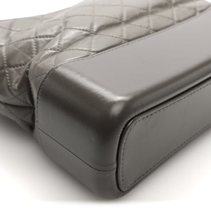 Aged Calfskin Quilted Medium Gabrielle Hobo Grey