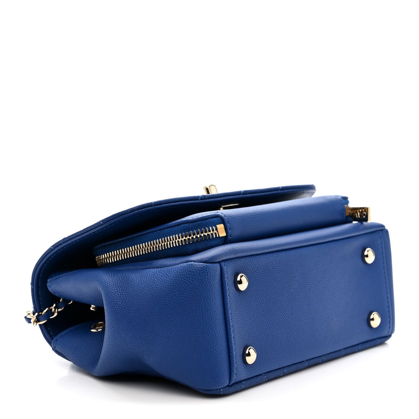 Caviar Quilted Small Business Affinity Flap Dark Blue