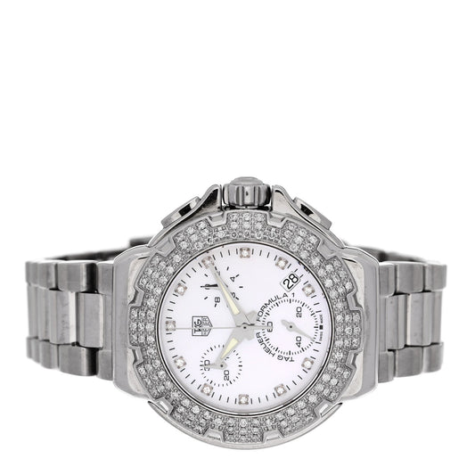 Stainless Steel Diamond Bezel Mother of Pearl 36mm Formula 1 Lady Quartz Watch CAC1310