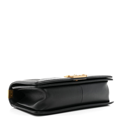 Lambskin Quilted Medium Boy Flap Black