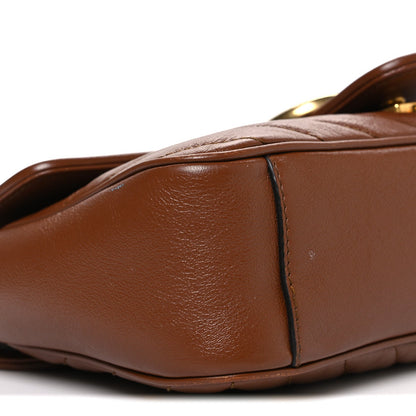 Azalea Calfskin Matelasse Diagonal Small GG Marmont Shoulder Bag Cuir