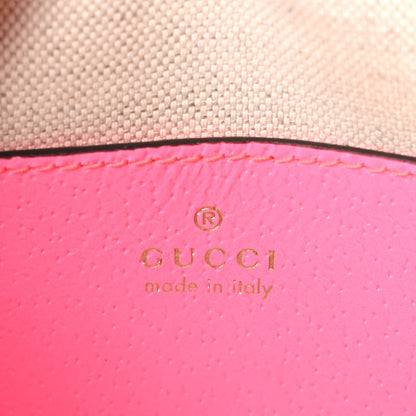 GG Supreme Monogram Textured Dollar Calfskin Web Ophidia Small Crossbody Bag Beige Ebony Fuchsia
