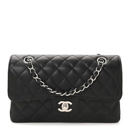 Caviar Quilted Small Double Flap Black