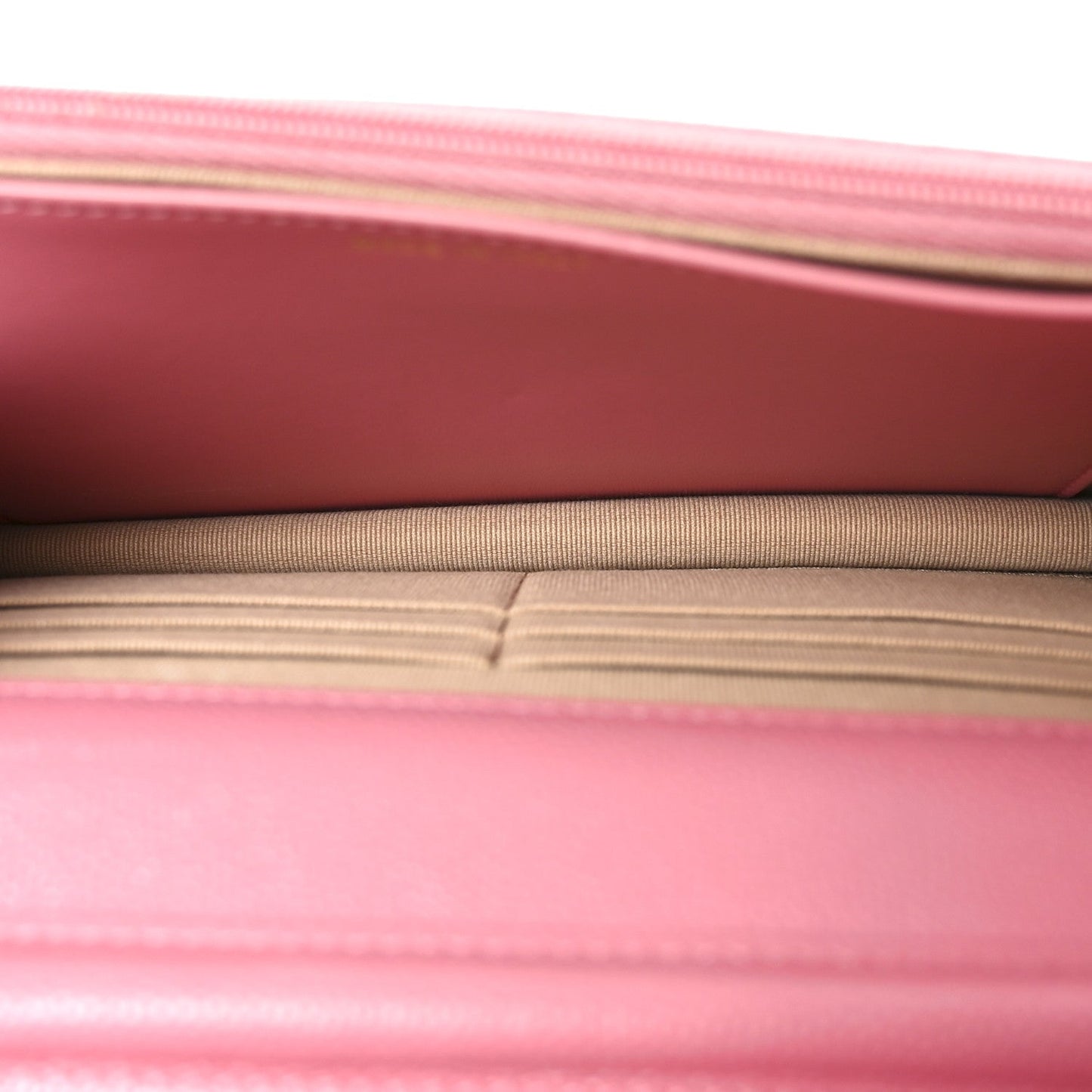 Caviar Quilted Textured CC Wallet On Chain WOC Pink