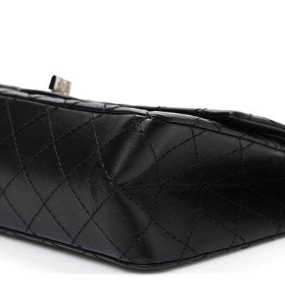 Aged Calfskin Quilted 2.55 Reissue 225 Flap Black