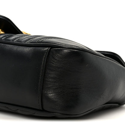Calfskin Matelasse Small GG Marmont Shoulder Bag Black