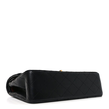 Lambskin Quilted Small Double Flap Black