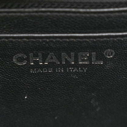 Patent Calfskin Quilted Mini Square Flap Black