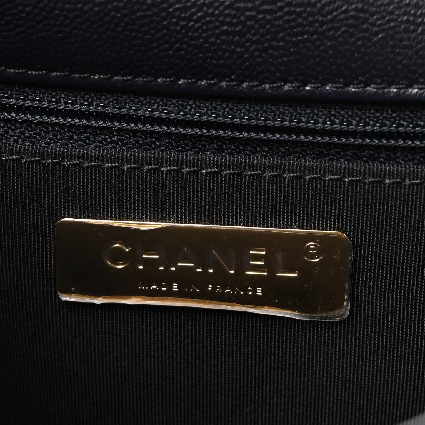Goatskin Quilted Large Chanel 19 Flap Navy Blue