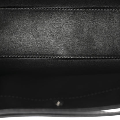Polished Saddle Calfskin Small Alexia Bag Black