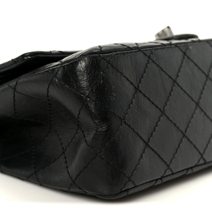Aged Calfskin Quilted 2.55 Reissue 225 Flap Black
