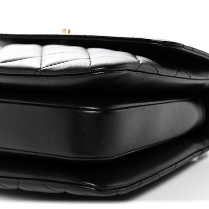 Lambskin Quilted Small Trendy CC Dual Handle Flap Bag Black