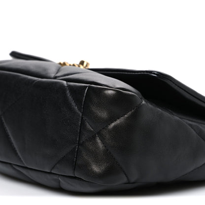 Lambskin Quilted Medium Chanel 19 Flap Black
