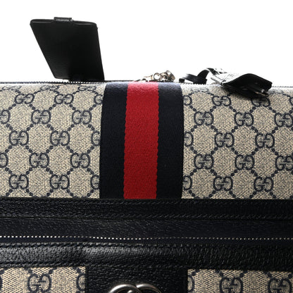 GG Supreme Monogram Web Medium Savoy Trolley Beige Blue